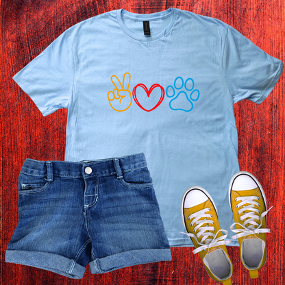 peace, love and paw T-Shirt