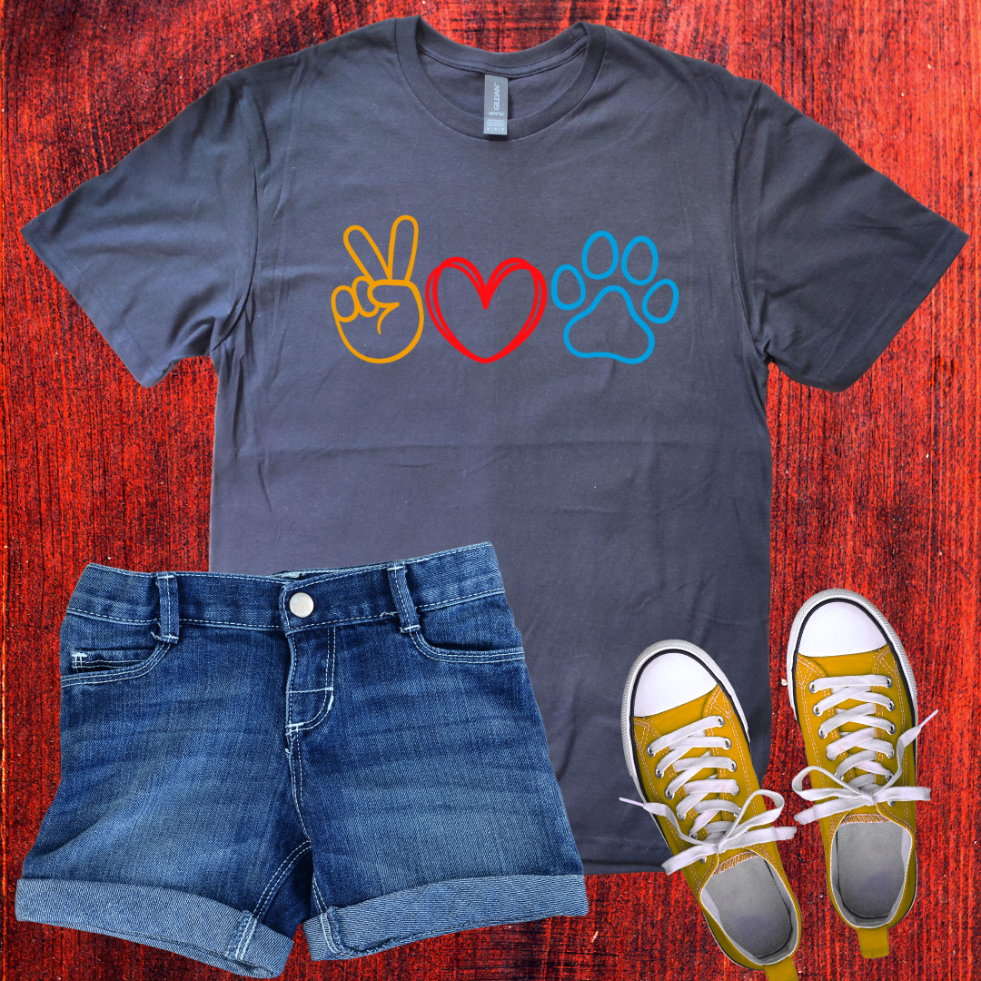 peace, love and paw T-Shirt